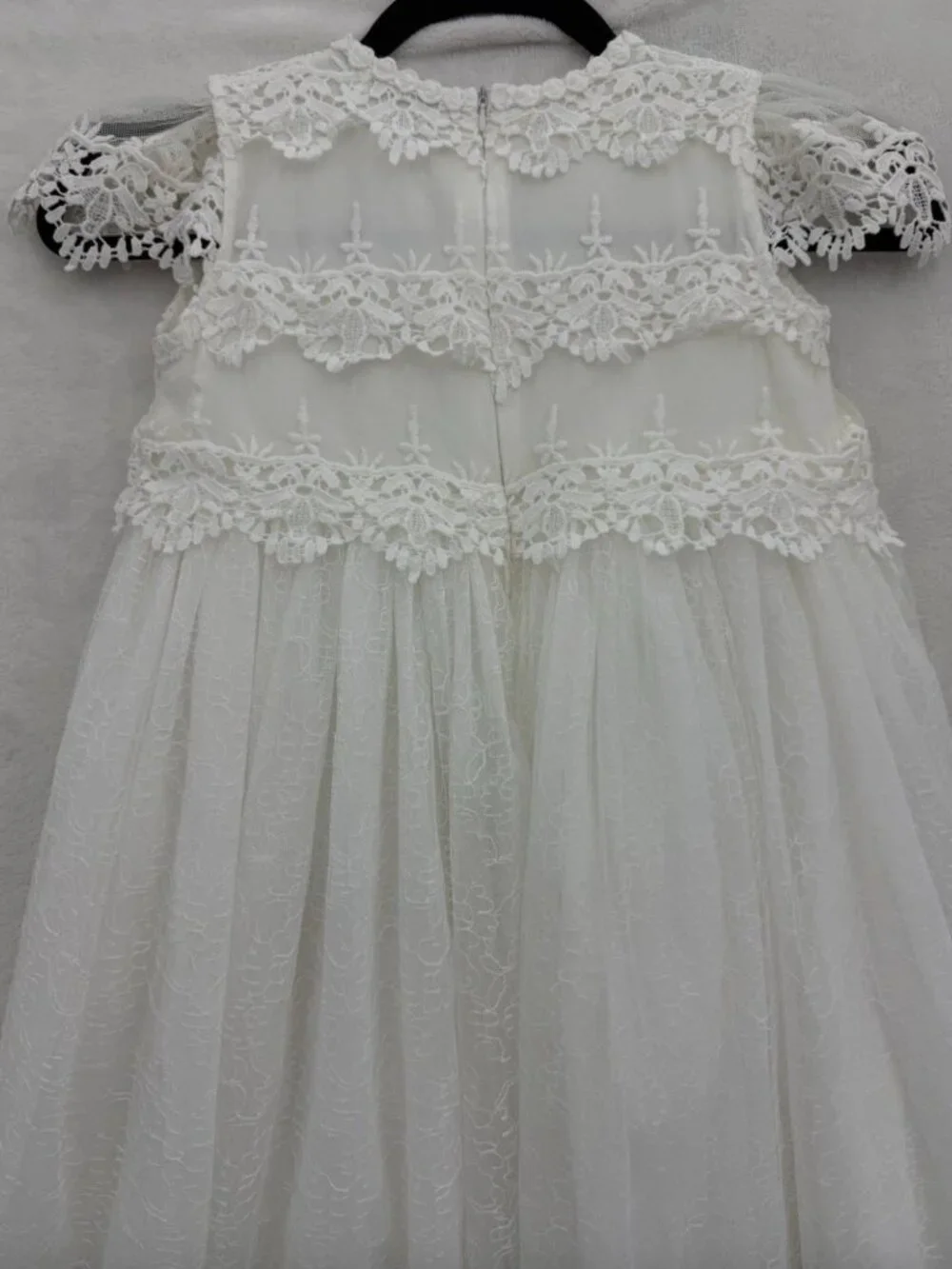 NWT Trish Scully KATRINA GOWN WHITE Size 14 LACE WEDDING Cap Sleeves